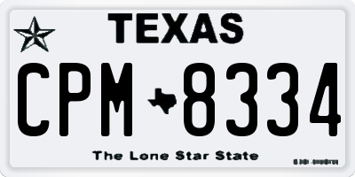 TX license plate CPM8334