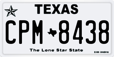 TX license plate CPM8438