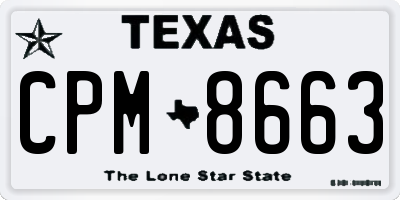 TX license plate CPM8663