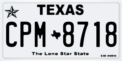 TX license plate CPM8718