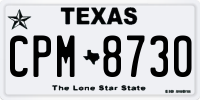 TX license plate CPM8730