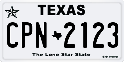 TX license plate CPN2123