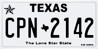 TX license plate CPN2142