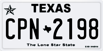 TX license plate CPN2198