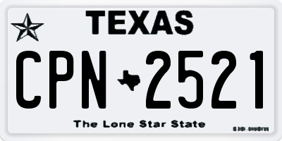 TX license plate CPN2521