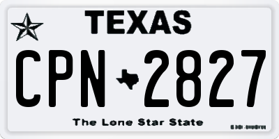 TX license plate CPN2827