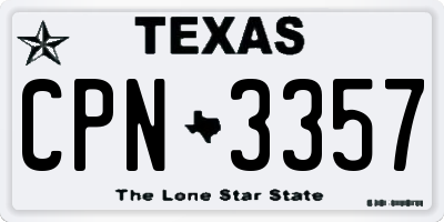 TX license plate CPN3357