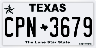 TX license plate CPN3679