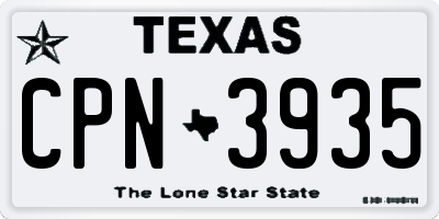 TX license plate CPN3935