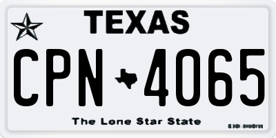 TX license plate CPN4065