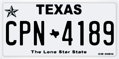TX license plate CPN4189