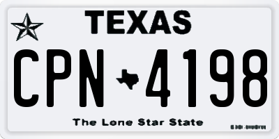 TX license plate CPN4198