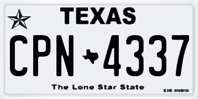 TX license plate CPN4337