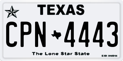 TX license plate CPN4443