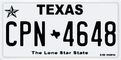 TX license plate CPN4648