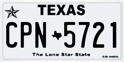 TX license plate CPN5721