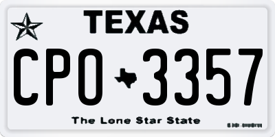 TX license plate CPO3357