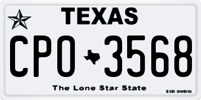 TX license plate CPO3568
