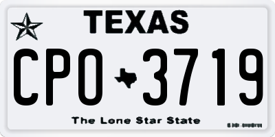 TX license plate CPO3719