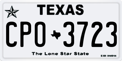 TX license plate CPO3723