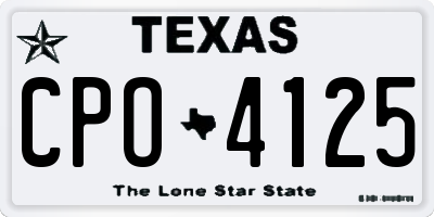 TX license plate CPO4125