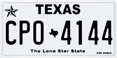 TX license plate CPO4144