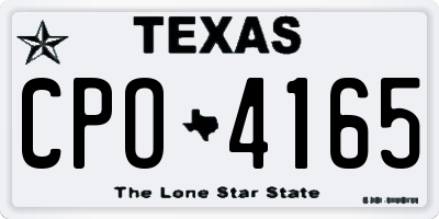 TX license plate CPO4165