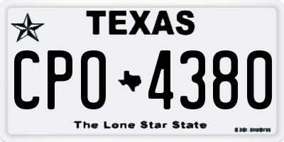 TX license plate CPO4380