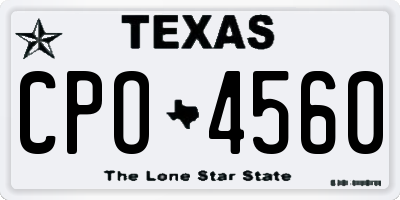 TX license plate CPO4560
