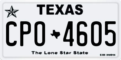 TX license plate CPO4605