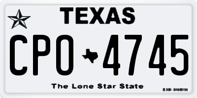 TX license plate CPO4745