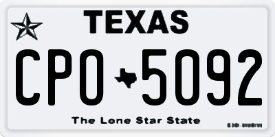 TX license plate CPO5092