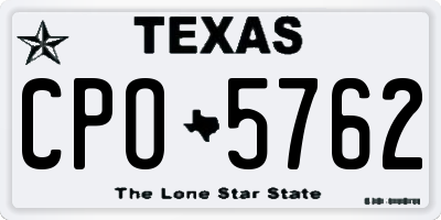TX license plate CPO5762