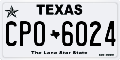 TX license plate CPO6024
