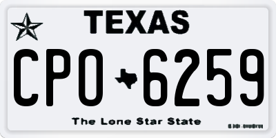 TX license plate CPO6259