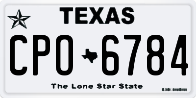 TX license plate CPO6784