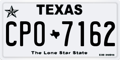 TX license plate CPO7162