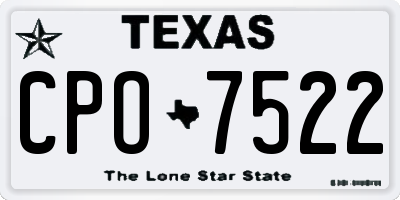 TX license plate CPO7522