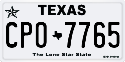 TX license plate CPO7765