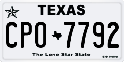 TX license plate CPO7792