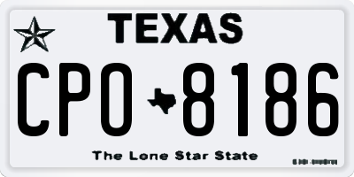 TX license plate CPO8186