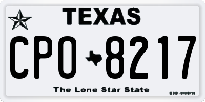 TX license plate CPO8217
