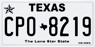 TX license plate CPO8219