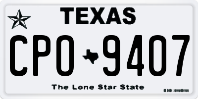 TX license plate CPO9407