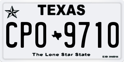 TX license plate CPO9710