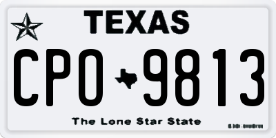 TX license plate CPO9813