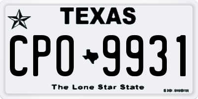 TX license plate CPO9931