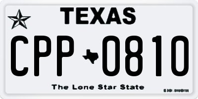 TX license plate CPP0810