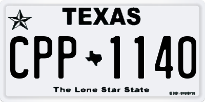 TX license plate CPP1140
