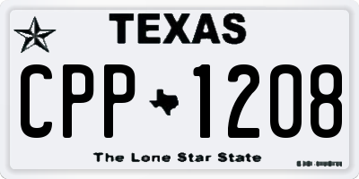 TX license plate CPP1208